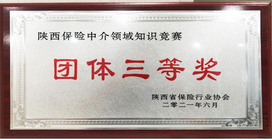 热烈庆祝公司在陕西保险中介领域知识竞赛中荣获三等奖